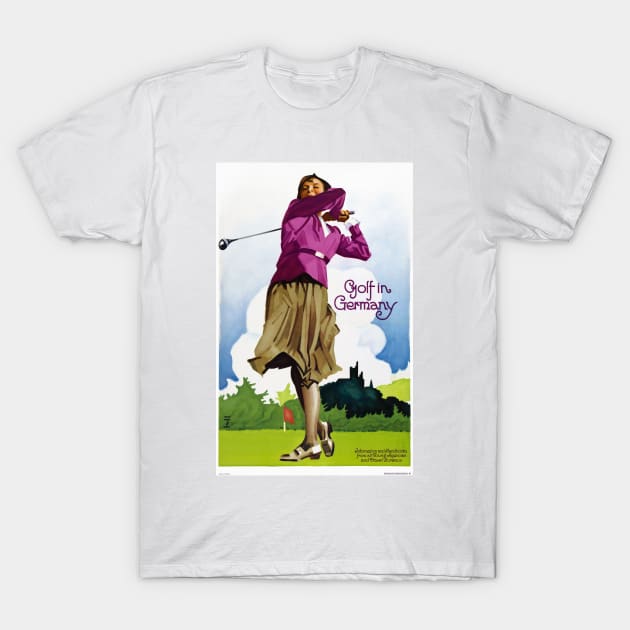 Vintage Travel Poster Germany - Golf in Germany T-Shirt by vintagetreasure